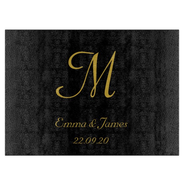 Elegant Monogram Black och Guld Initial Namn (Framsidan)