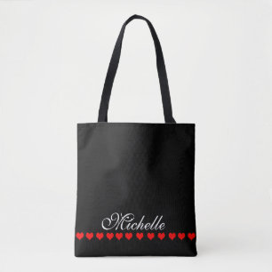 Elegant Monogram Black Tygkasse