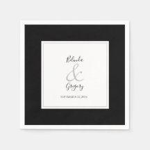 Elegant Monogram Black & White Bröllop