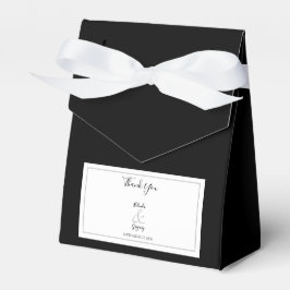 Elegant Monogram Black & White Bröllop Presentaskar