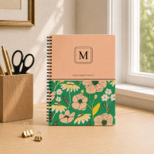 Elegant monogram blommönster personligt namn