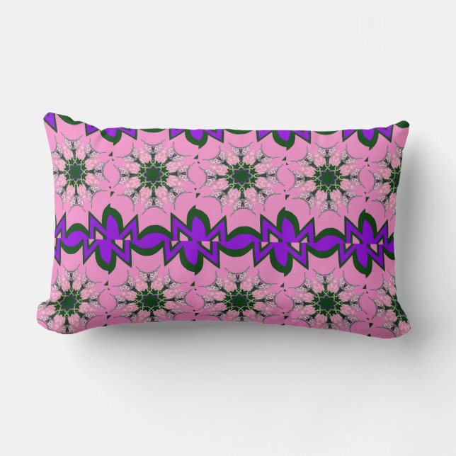 Elegant Monogram Bloom: Bekvämt personligt motif Lumbarkudde (Framsida)