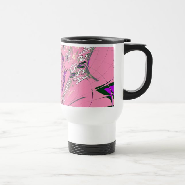 Elegant Monogram Bloom: Bekvämt personligt motif Resemugg (Höger)