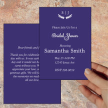 Elegant Monogram Blue Jewel Tone - tackkort