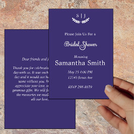Elegant Monogram Blue Jewel Tone - tackkort Inbjudningar