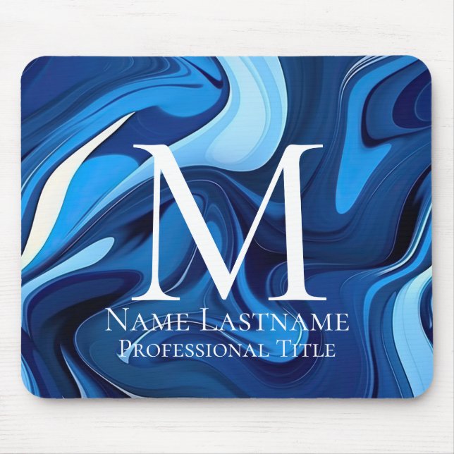 Elegant Monogram Blue Musmatta (Framsidan)