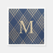 Elegant Monogram Blue och Tan Play