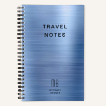 Elegant Monogram Blue Travel