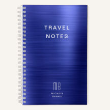 Elegant Monogram Blue Travel