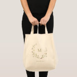 Elegant Monogram Boho Wildbloms andedräkt Tygkasse<br><div class="desc">Monogrammat, inledningsvis inramat med elegant av delikat vattenfärgsutkast av vildblommor, pastellpaletter av mjuk gult, benvit, sage grönt, dammig ro, rosa, burgundy och botaniskt grönt, med personlig namn, enkel och romantisk. Underbar monogrammerad gåva till mutor i det moderna party, boho land trädgårdsbröllop party i vår och sommar. Visa alla matchande delar...</div>
