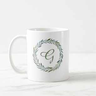 Elegant Monogram botaniskt andetag Kaffemugg