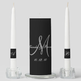 Elegant Monogram Bride Groom Namn Black Bröllop