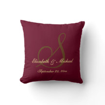 Elegant Monogram Bride Groom Namn Bröllop Pillow