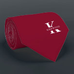 Elegant Monogram Bright Burgundy | Vit|Ensidig Slips<br><div class="desc">En elegant som har ett fet vitt monogram över en ljus burgundisk bakgrund.  Ovanpå detta monogram sitter ditt förnamn eller efternamn som är skrivet i alla huvudstäder.  Över 40  unika färg finns i både ensidiga och tvåsidiga versioner. Du kan bläddra bland dem genom att klicka på samlingslänken.</div>