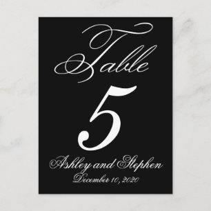Elegant Monogram Bröllop Bordsnummer-kort Vykort
