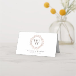 Elegant Monogram Bröllop Classic White Placeringskort