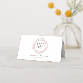 Elegant Monogram Bröllop Classic White Placeringskort