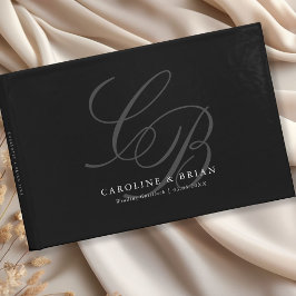 Elegant, Monogram, Bröllop Gästböcker