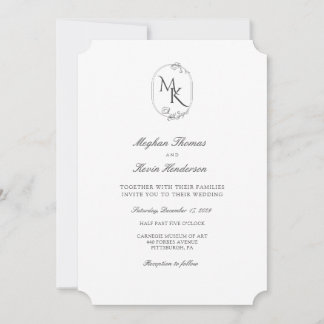 Elegant Monogram Bröllop | Klassisk Formell Inbjudningar