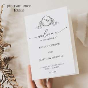 Elegant Monogram Bröllop-mappat program