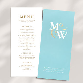 Elegant Monogram Bröllop Meny