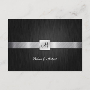 Elegant Monogram-Bröllop OSA Kort