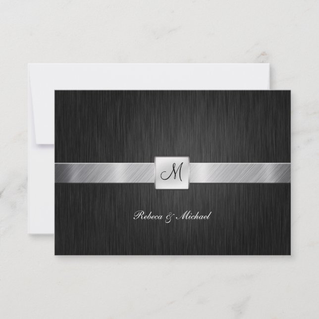 Elegant Monogram-Bröllop OSA Kort (Framsida)