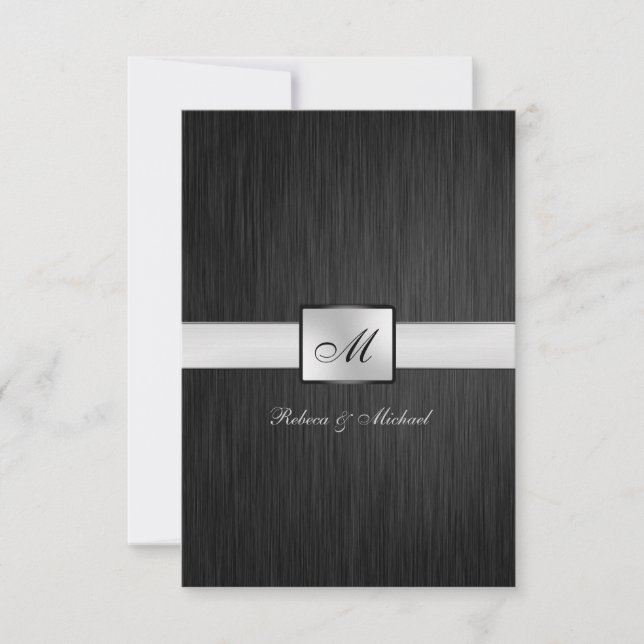 Elegant Monogram-Bröllop OSA Kort (Framsida)