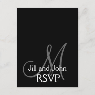 Elegant Monogram-Bröllop OSA Kort