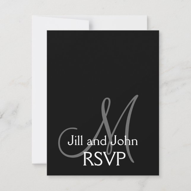 Elegant Monogram-Bröllop OSA Kort (Framsida)