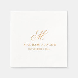 Elegant Monogram Bröllop Pappersservett