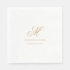 Elegant Monogram Bröllop Pappersservett