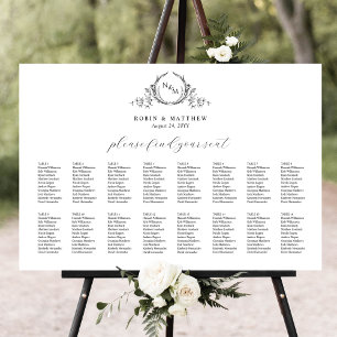 Elegant Monogram Bröllop-platshållarskylt Poster