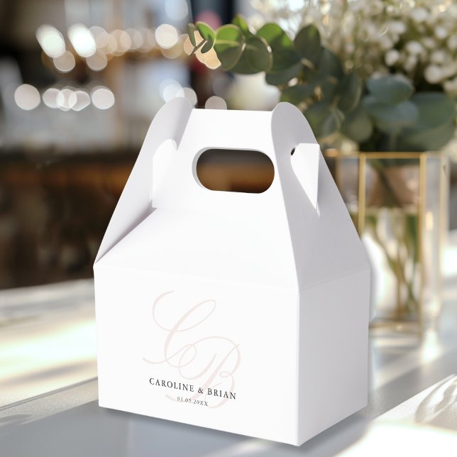 Elegant, Monogram, Bröllop Presentaskar (Elegant, Monogram, Wedding Favor Boxes)