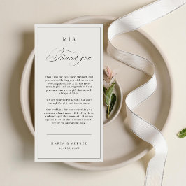 Elegant Monogram Bröllop - tack för att du har kor Kort