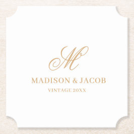Elegant Monogram Bröllop Underlägg Papper