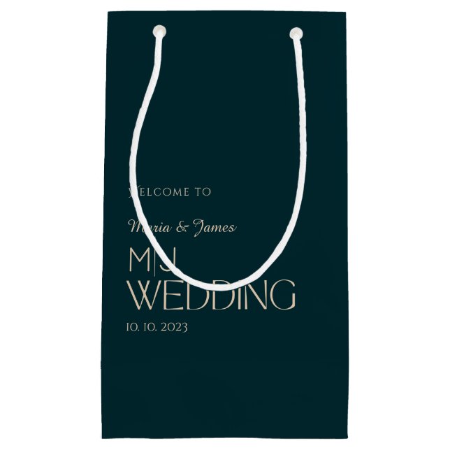 Elegant Monogram Bröllop Välkommen och Tack (Framsidan)
