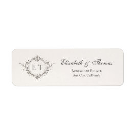 Elegant Monogram Bröllops returadress Etikett
