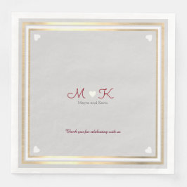 Elegant monogram bröllopsfirande mottagning pappersservett