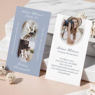 Elegant Monogram Bröllopsfotograf Båge Fotos Visitkort