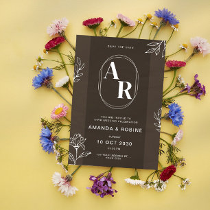 Elegant Monogram bröllopsinbjudan Inbjudningar