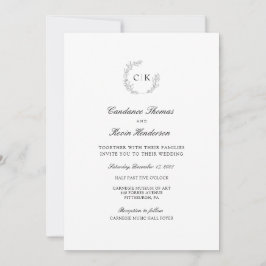 Elegant Monogram bröllopsinbjudan Inbjudningar