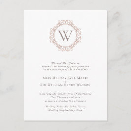 Elegant Monogram bröllopsinbjudan Vykort