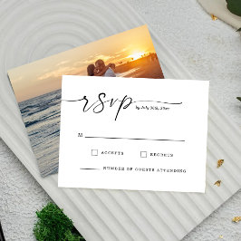 Elegant Monogram Bröllopssvarskort Spara Datumet