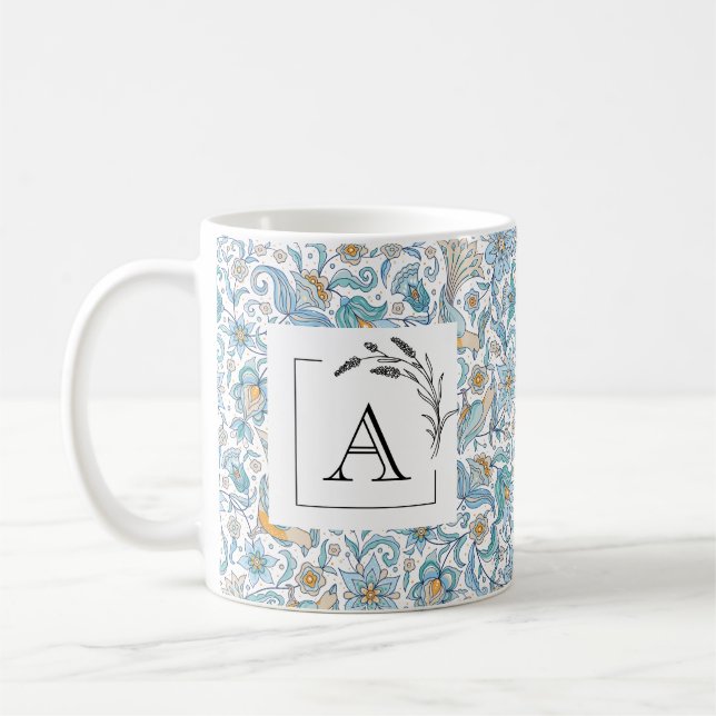 Elegant Monogram Bröllskapspresent Klassisk Mugg,  Kaffemugg (Vänster)