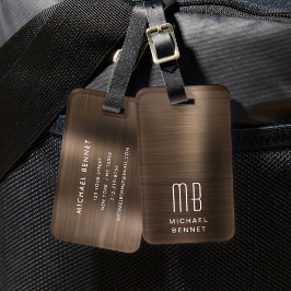 Elegant Monogram Brun Bagagebricka