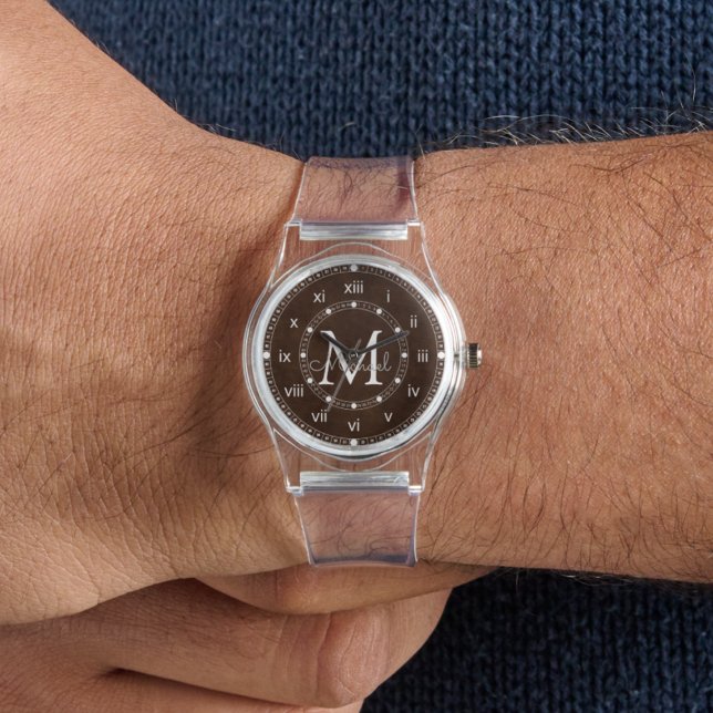 elegant monogram brun chic Silikonband Rengör  Armbandsur (Skapare uppladdad)