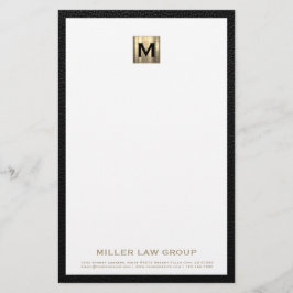 Elegant Monogram Business Stationery Brevpapper
