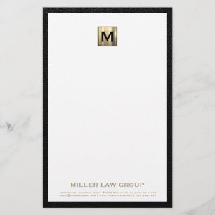 Elegant Monogram Business Stationery Brevpapper