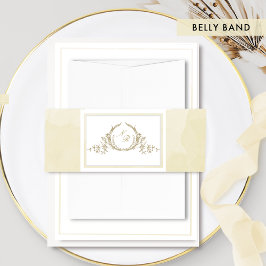 Elegant Monogram Champagne Watercolor, Bröllop Band För Inbjudningskort